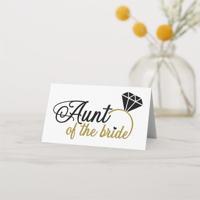 Carte De Placement Tante D'Anneau De Diamant De La Mariée (Devant)