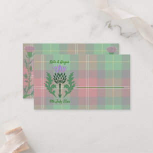 Carte De Placement Tartan écossais traditionnel et chardon écossais