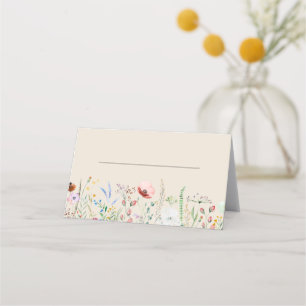 Carte De Placement Taupe Fleur sauvage Mariage de champ