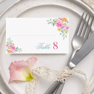 Carte De Placement Tea Party Jardin Floral Plat Mariage été