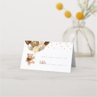 Teddy Bear Brown et Baby shower Gold Ballons