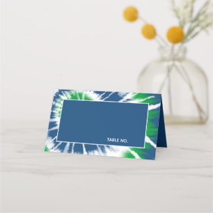 Carte De Placement Teinture à tarte bleue et verte personnalisée