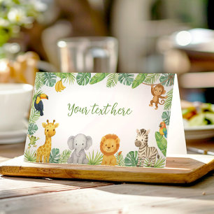 Carte De Placement Tente de nourriture d'anniversaire pour les animau
