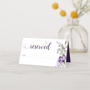 Carte De Placement Tente réservée mariage bohème floral pourpre