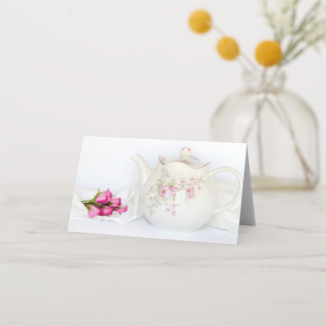 Carte De Placement Teot avec Mariage rose Roses (Devant)