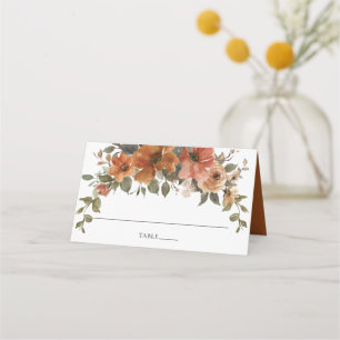 Carte De Placement Terracotta Burange rouille Mariage de automne Flor