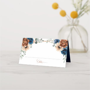 Carte De Placement Terracotta Marine Bleu Vert Mariage géométrique