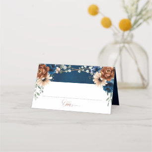 Carte De Placement Terracotta Marine Bleu Vert Mariage géométrique