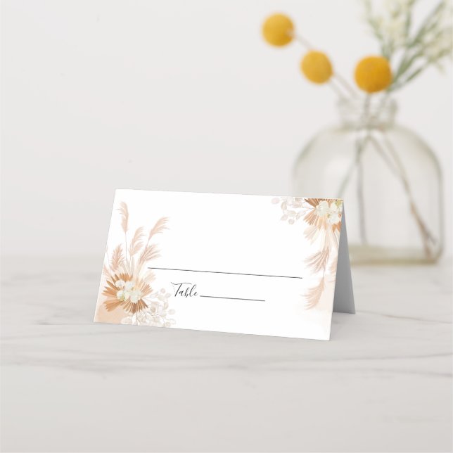Carte De Placement Terracotta Pampas Mariage botanique en herbe (Devant)