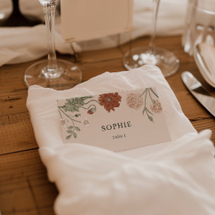 Carte De Placement Terracotta Vintage Floral Mariage Carte Place