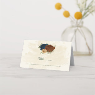 Carte De Placement terre cuite tonalité marine floral vert mariage