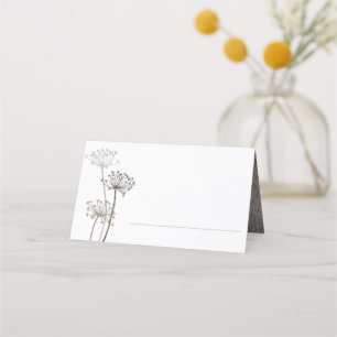 Carte De Placement Tête de fleurs d'art encré Brown mariage