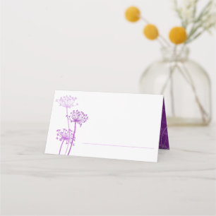 Carte De Placement Tête de fleurs d'art encré pourpre cervil mariage