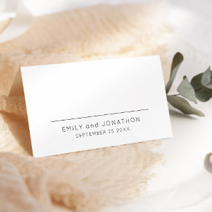 Carte De Placement Texte moderne simple Noms uniquement Date Mariage