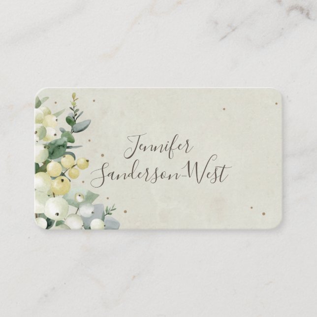 Carte De Placement Texte personnalisé Snowberry+Eucalyptus Noël (Devant)