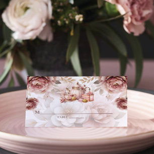 Carte De Placement Thé nuptial rose Dusty