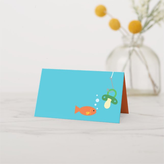 Carte De Placement Thème de poisson Baby shower de pêche pour pêcheur (Devant)