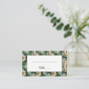 Carte De Placement Tourbillons Marbrés Verts Sophistiqués