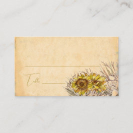 Carte De Placement Tournesol bohème rustique