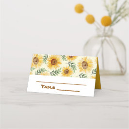Carte De Placement Tournesol Eucalyptus Floral Mariage botanique