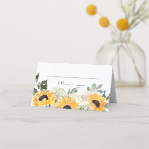 Carte De Placement Tournesol vert Rustique Mariage Carte Place