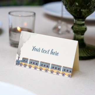 Carte De Placement Train Anniversaire Tente Place Card Choo Choo Trai