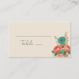 Carte De Placement Tropical Blues & Greens Eco-Friendly Beach Wedding