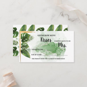 Carte De Placement Tropical Combien de baisers pour Mme Shower Game C