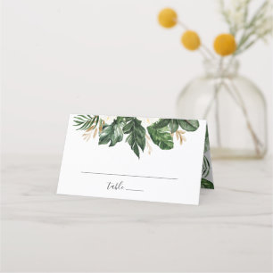 Carte De Placement Tropical Moderne Palm Beach Floral Gold Leaf