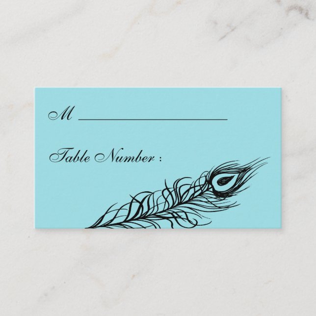 Carte De Placement Turquoise Shake your Tail Feathers Place Card (Devant)