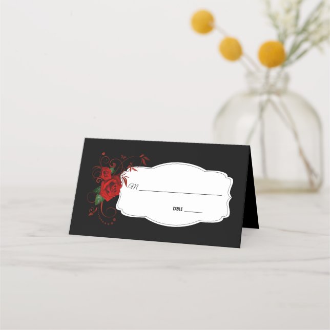Carte De Placement Tuxedo Suit & Bride Mariage Silhouette (Devant)