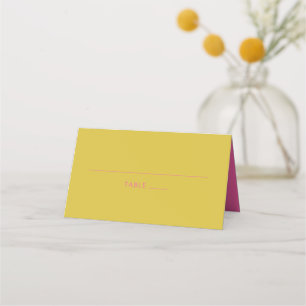 Carte De Placement Typographie moderne Gras Bright Rouge Jaune Mariag