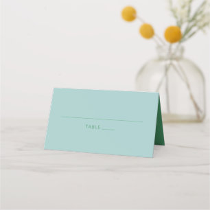 Carte De Placement Typographie moderne Gras Coloré Bleu Vert Table