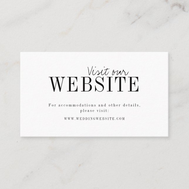 Carte De Placement Typographie moderne minimaliste site web Insérer c (Devant)