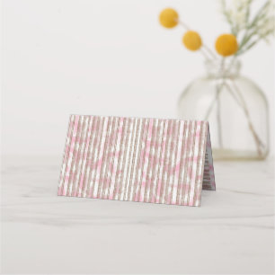 Carte De Placement un fond rayé rose et blanc