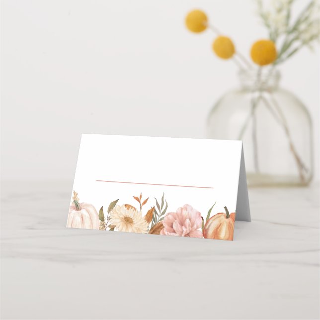 Carte De Placement Un Petit Citrouille Automne Automne Automne Baby s (Devant)