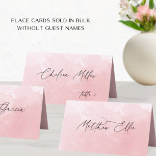 Carte De Placement Unique Dusty Rose Aquarelle Arrière - plan plié