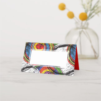 Carte De Placement Urban Grunge Graffiti Swirls Dinner Party