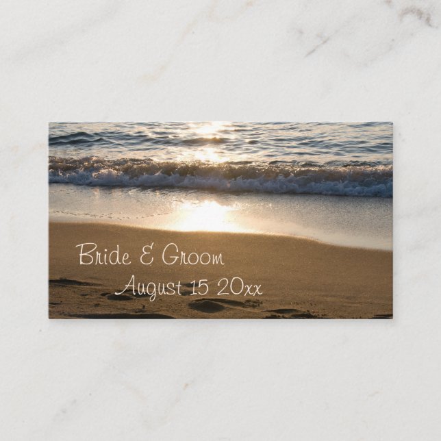 Carte De Placement Vague au coucher du soleil Mariage Place de réglag (Devant)