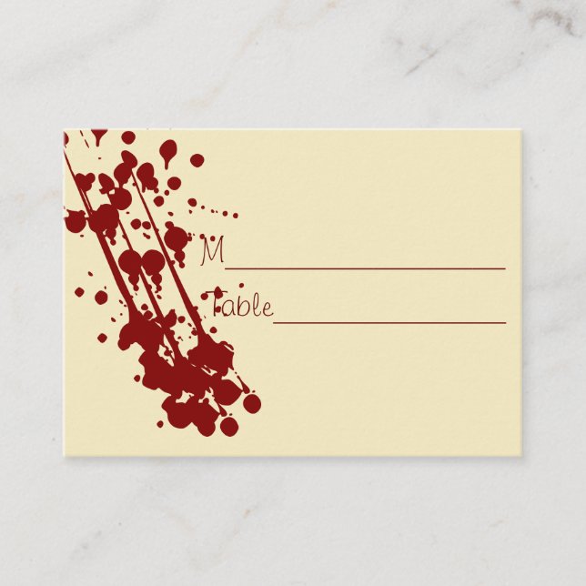 Carte De Placement Vampire Halloween Faux Mariages de sang (Devant)