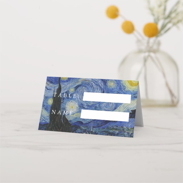 Carte De Placement Van Gogh Starry Mariage de nuit (Devant)