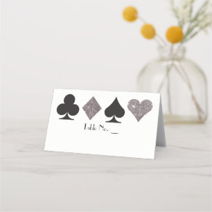 Carte De Placement Vegas Silver Faux Parties scintillant Place Card w