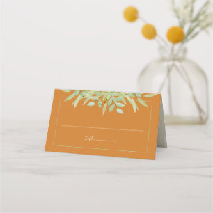 Carte De Placement Verdure aquarelle sur Mariage ocre