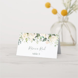 Carte De Placement Verdure aquarelle, table Mariage rose crème