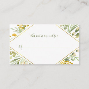 Carte De Placement Verdure d'aquarelle de Friendsgiving de