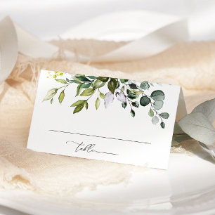 Carte De Placement Verdure, Feuilles d'Eucalyptus, Mariage botanique