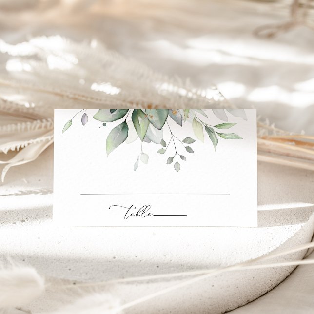 Carte De Placement Verdure, Feuilles d'Eucalyptus, Mariage botanique (Créateur téléchargé)