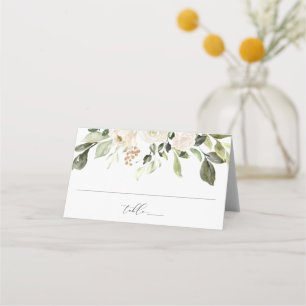 Carte De Placement Verdure mariage Foliage Aquarelle blanche Floral P