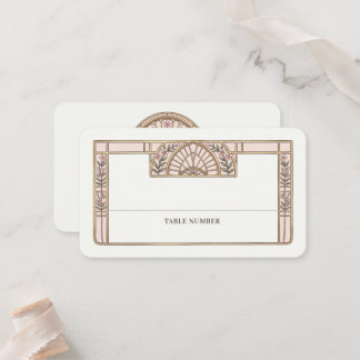 Carte De Placement Verre plat écrit mariage vitrail botanique