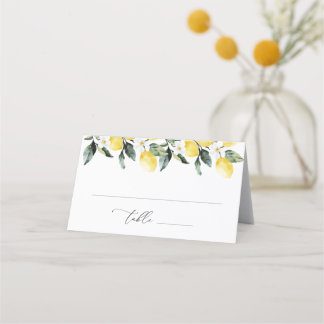 Carte De Placement Vert moderne Mariage de fleurs de citron